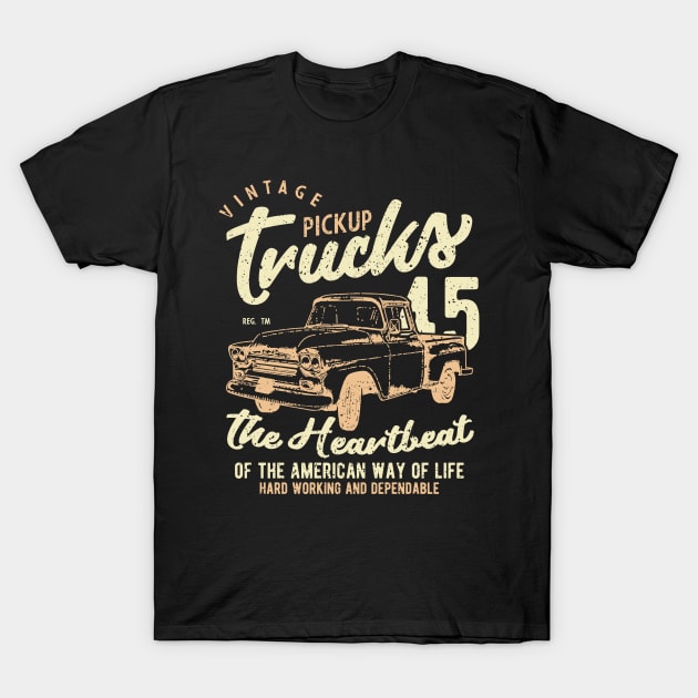 Vintage Pickup Trucks T-Shirt by JakeRhodes